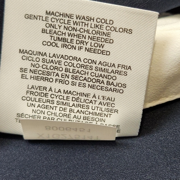 Tank Blouse Navy and White Blouse sleeveless Size L ELLEN TRACY - Picture 8 of 10